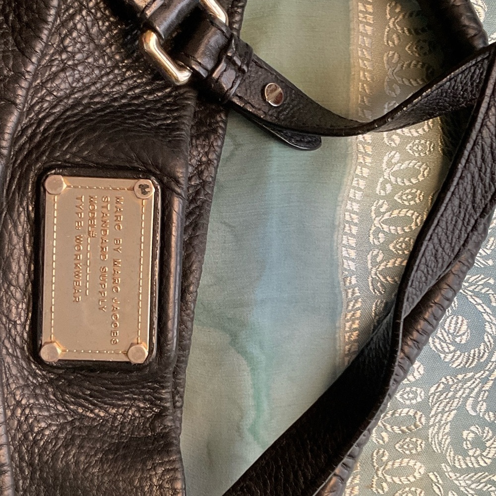 Marc By Marc Jacobs Black Leather Bag with Silver Accents